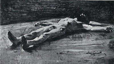Leichnam Christi, Vorarbeit zu Pieta BC 61n von Lovis Corinth