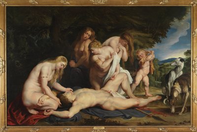 Der Tod des Adonis (mit Venus, Amor und die drei Grazien) von Peter Paul Rubens