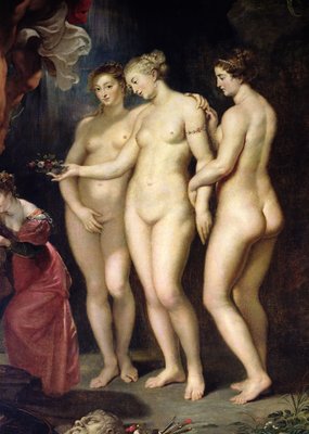 Der Medici-Zyklus: Erziehung von Marie de Medici, Detail der drei Grazien, 1621-25 von Peter Paul Rubens