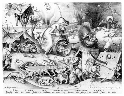 Zorn (Ira), aus der Reihe der sieben Tödlichen Sünden, die von Pieter van der Heyden (c.1530-72) eingraviert und von Hieronymus Cock (c.1510-70), 1558  von Pieter Bruegel the Elder