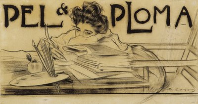 Kopfstück für die Zeitschrift Pel i Ploma von Ramon Casas i Carbo