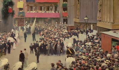 Fronleichnamsprozession verlässt die Kirche Santa Maria del Mar, 1898 von Ramon Casas i Carbo