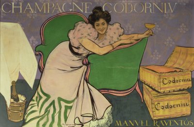 Posterwerbung Codorniu Champagner von Ramon Casas i Carbo