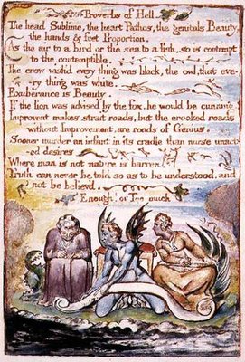 Sprichwörter der Hölle, Illustration und Text aus "The Marriage of