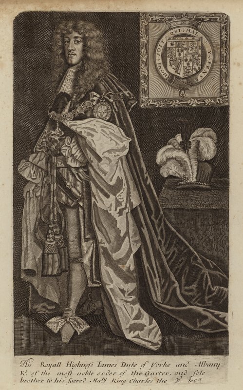 James II und VII, König von England, Schottland und Irland, als Herzog von York (Gravur) von (after) English School