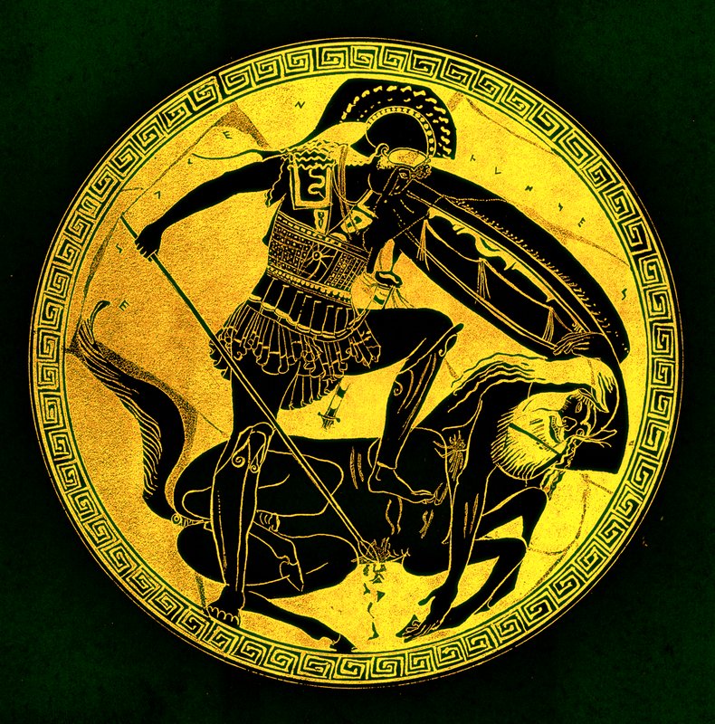 Krieger und Zentaur, Illustration aus 