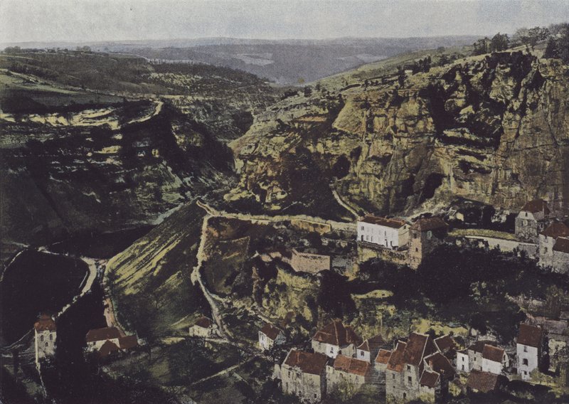 Roc-Amadour, Ein Blick auf das Causse de Gramat von (after) French Photographer