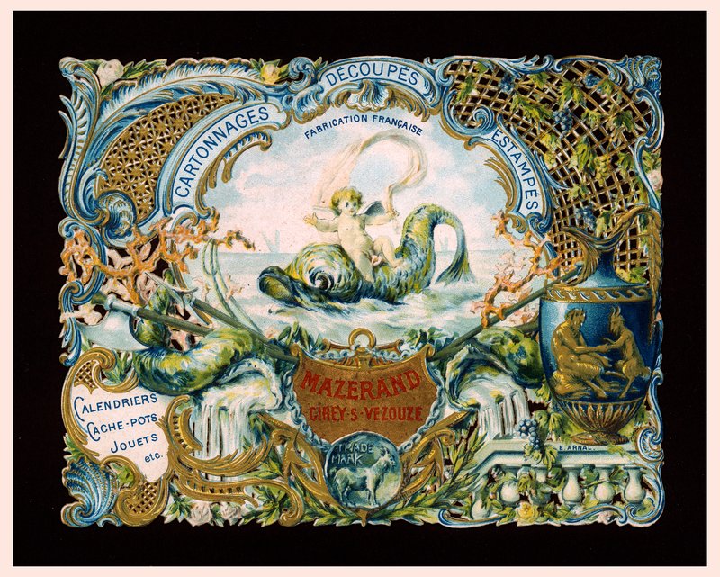 Werbekarte für Mazerand-Drucker, Cirey-sur-Vezouze, Frankreich von (after) French School