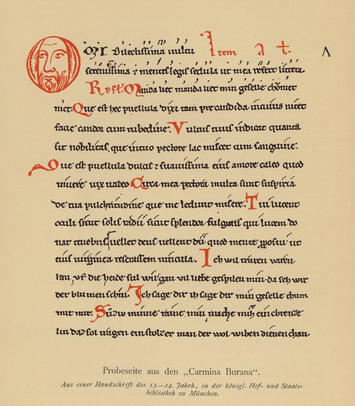 Seite aus der Carmina Burana von (after) German School