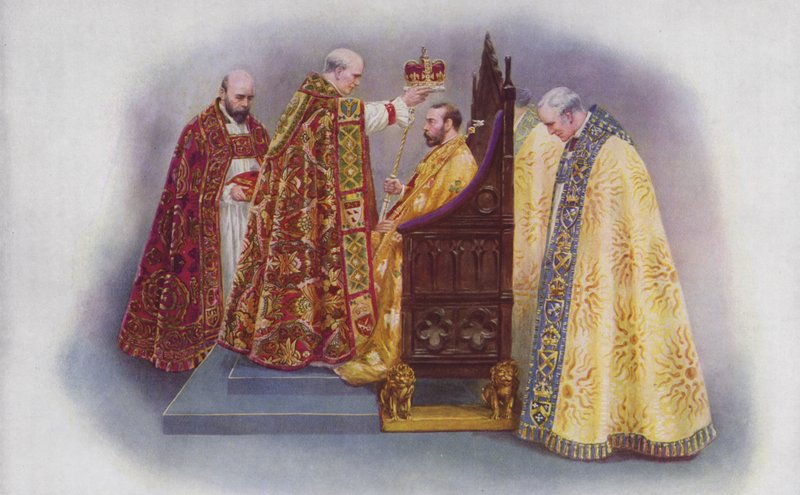 Die Krönung des Königs durch den Erzbischof von Canterbury von English School