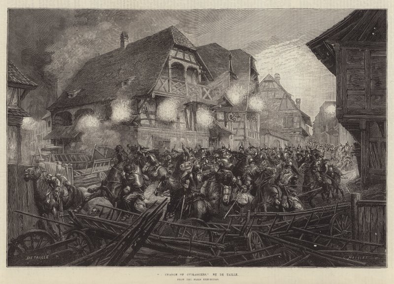 Ein Angriff der Kürassiere, von der Pariser Ausstellung von French School