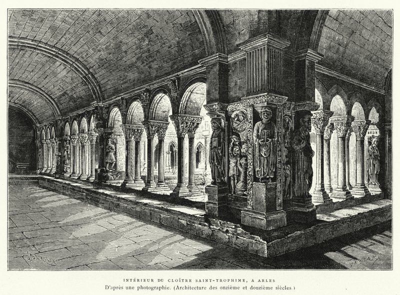 Interieur des Klosters Saint-Trophime in Arles von French School