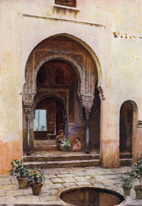 Die Alhambra, Hof des Mexuar, Westfassade von A. Trevor Haddon