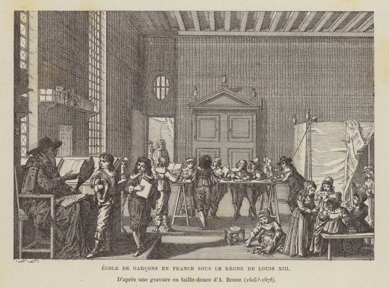 Französische Jungenschule während der Herrschaft von Ludwig XIII (Lithographie) von Abraham (after) Bosse