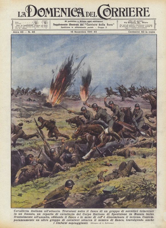 Italienische Kavallerie im Angriff von Achille Beltrame