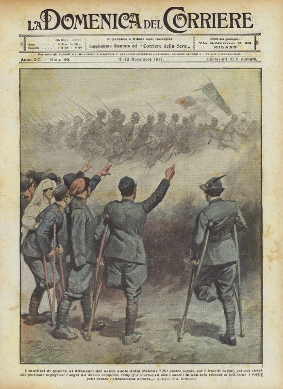 Die Kriegsversehrten an die Verteidiger des heiligen Bodens des Vaterlandes von Achille Beltrame