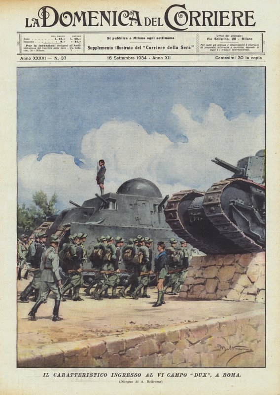 Der charakteristische Eingang zum VI. Campo Dux in Rom von Achille Beltrame