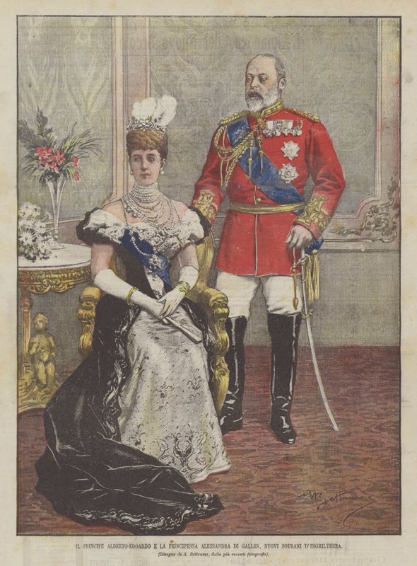 Prinz Albert Edward und Prinzessin Alexandra von Wales, die neuen Herrscher von England von Achille Beltrame