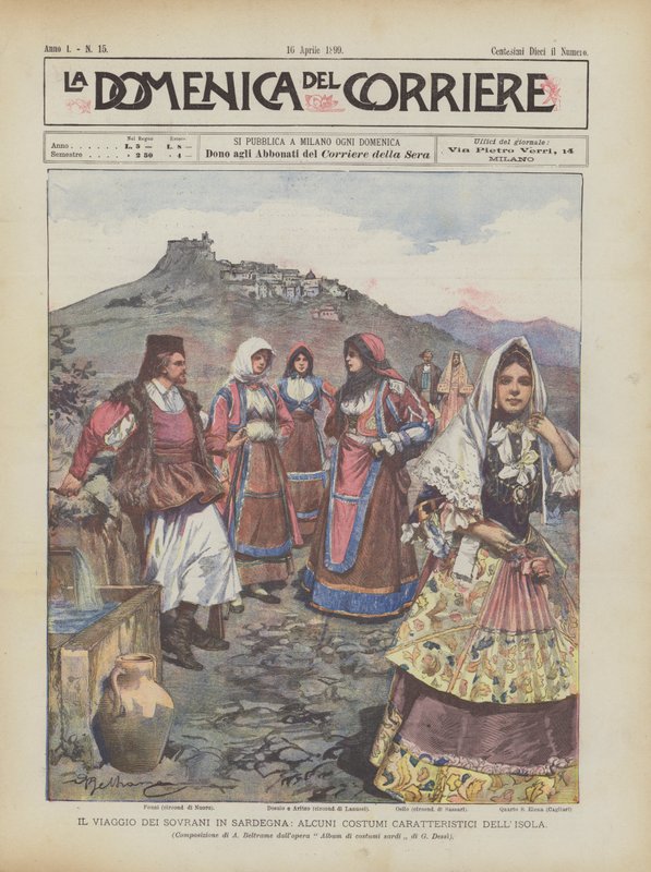 Die Reise Der Monarchen Nach Sardinien, Einige Charakteristische Kostüme Der Insel von Achille Beltrame