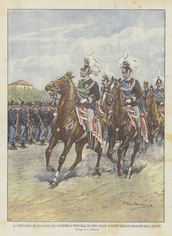Die Vorstellung des Herzogs von Aosta bei der Garnison von Turin in seiner neuen Eigenschaft als Leutnant von Achille Beltrame