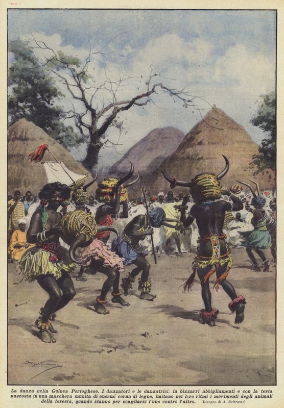 Der Tanz in Portugiesisch-Guinea von Achille Beltrame