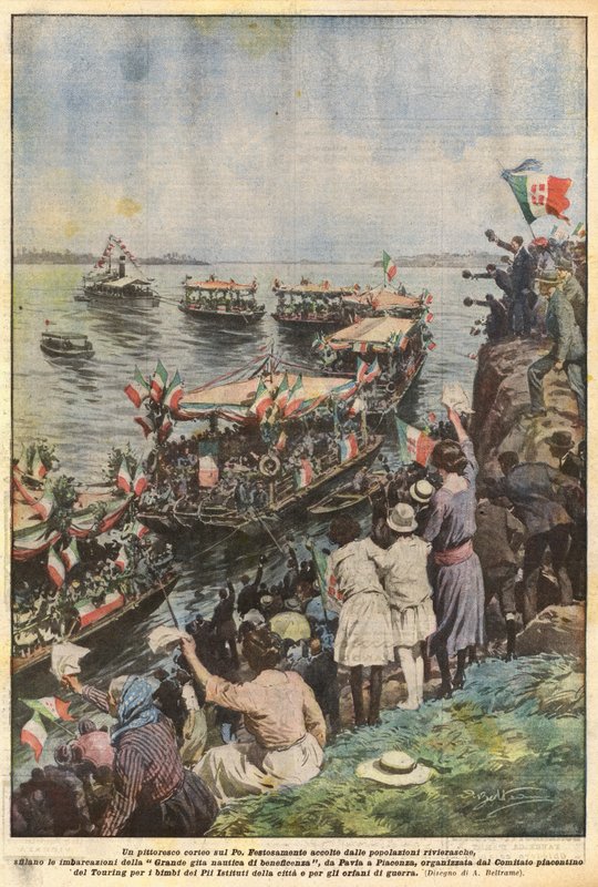 Ein malerischer Umzug auf dem Po von Achille Beltrame