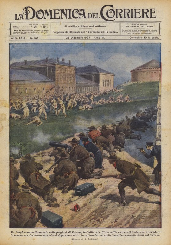 Ein tragischer Aufstand im Folsom-Gefängnis, Kalifornien von Achille Beltrame