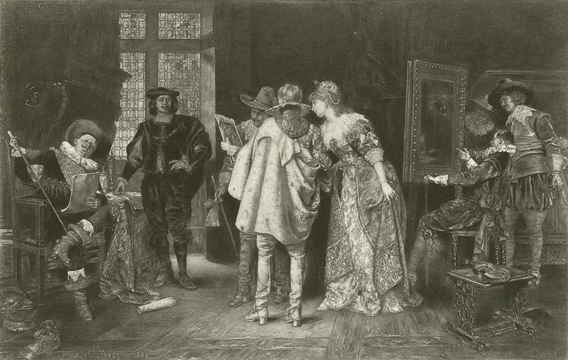Kenner im Atelier von Rembrandt von Adolphe Alexandre Lesrel