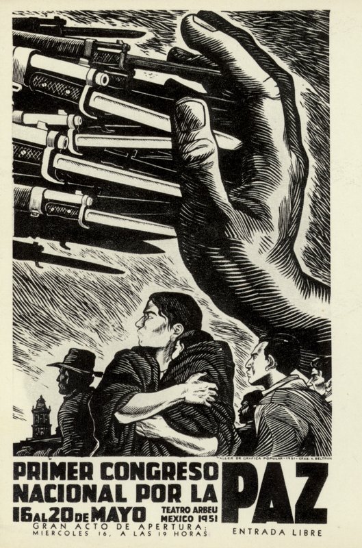 Plakat für den Ersten Nationalen Friedenskongress, Mexiko, 16.-20. Mai 1951 von after Albert Robida