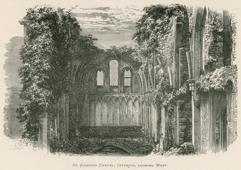 Glastonbury Abbey, St. Josephs Kapelle, Innenansicht nach Westen von Alexander Francis Lydon