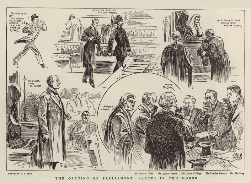 Die Eröffnung des Parlaments, Szenen im Haus von Alexander Stuart Boyd
