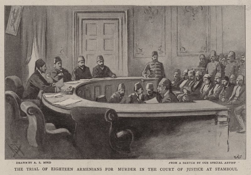 Der Prozess gegen achtzehn Armenier wegen Mordes im Gerichtshof von Stamboul von Alexander Stuart Boyd