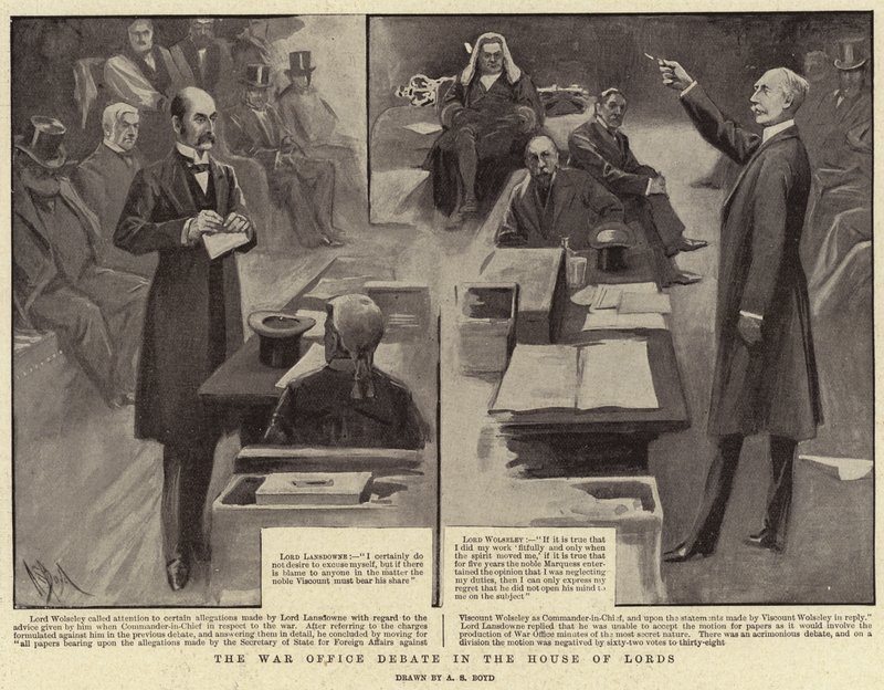 Die Debatte im Kriegsministerium im House of Lords von Alexander Stuart Boyd