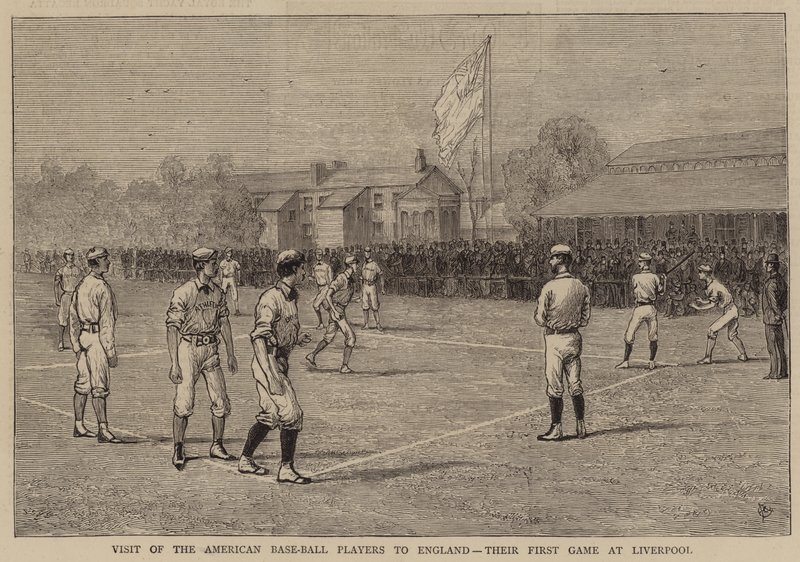 Besuch der amerikanischen Baseballspieler in England, ihr erstes Spiel in Liverpool von Alfred Chantrey Corbould