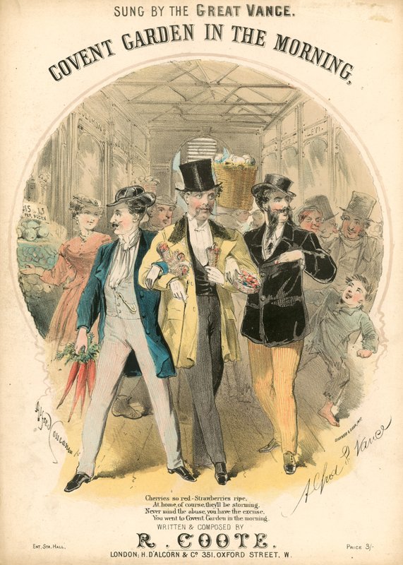 Musikalische Partitur: Covent Garden am Morgen von Alfred Concanen
