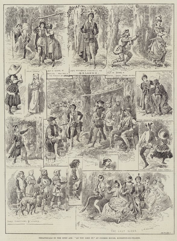 Theater im Freien, Wie es euch gefällt, im Coombe House, Kingston-on-Thames von Alfred Courbould