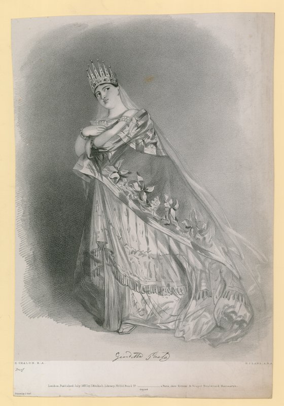 Giuditta Pasta, graviert von R.J. Lane, veröffentlicht Juli 1837 von Alfred Edward Chalon