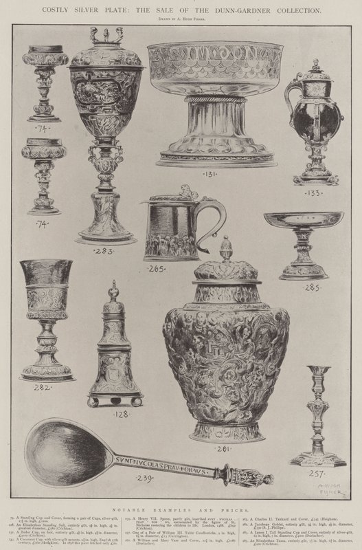 Kostbares Silbergeschirr, der Verkauf der Dunn-Gardner-Sammlung von Alfred Hugh Fisher