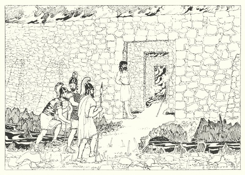 Lucians Wahre Geschichte: Eingang zur Insel der Qualen (Gravur) von Alfred Payne Garnett