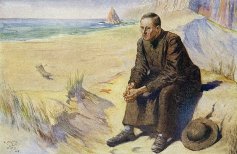 Pater Damien, belgischer katholischer Missionar, auf seiner Mission zur Leprakolonie auf Molokai, Hawaii, 1873-1889 von Alfred Wallis Mills