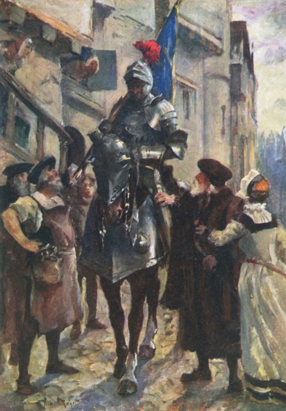 Ein Bote von Flodden bringt die schlechte Nachricht nach Edinburgh von Allan (after) Stewart