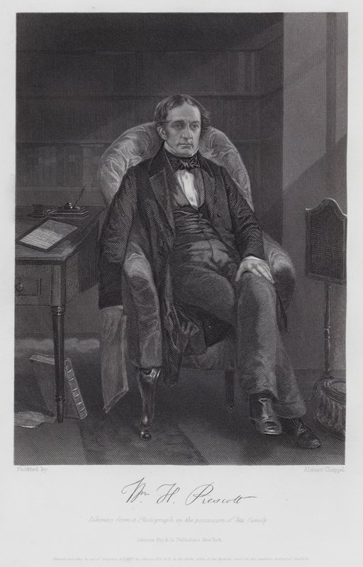 William Hickling Prescott (Gravur) von Alonzo (after) Chappel