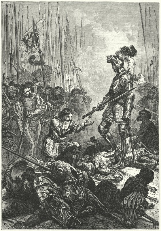 Franz I. von Frankreich in der Schlacht von Pavia gefangen genommen von Alphonse Marie de (after) Neuville