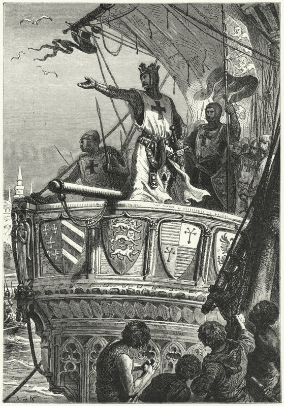 Rückkehr der Kreuzfahrer aus Palästina (Gravur) von Alphonse Marie de (after) Neuville