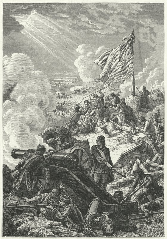 Die Verteidigung der Höhen von Bunker Hill gegen die Briten von Alphonse Marie de (after) Neuville