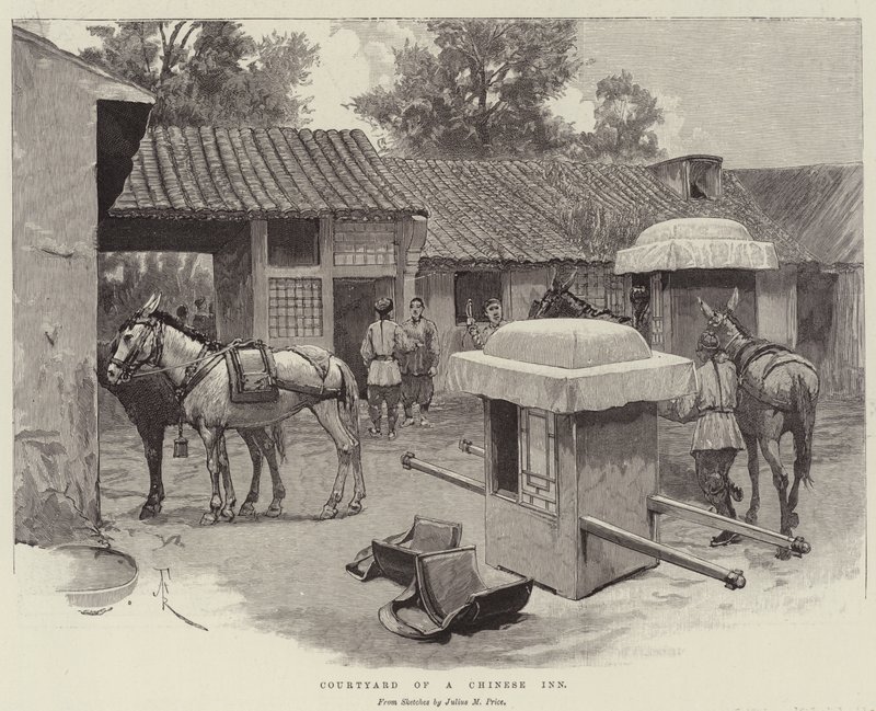 Hof eines chinesischen Gasthauses von Amedee Forestier