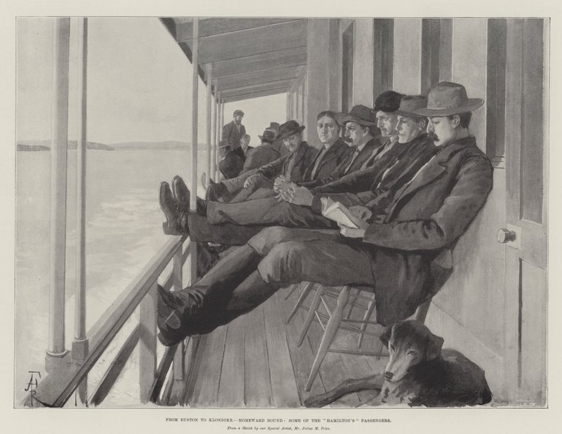 Von Euston nach Klondike, Heimwärts, einige der Passagiere von Hamilton von Amedee Forestier
