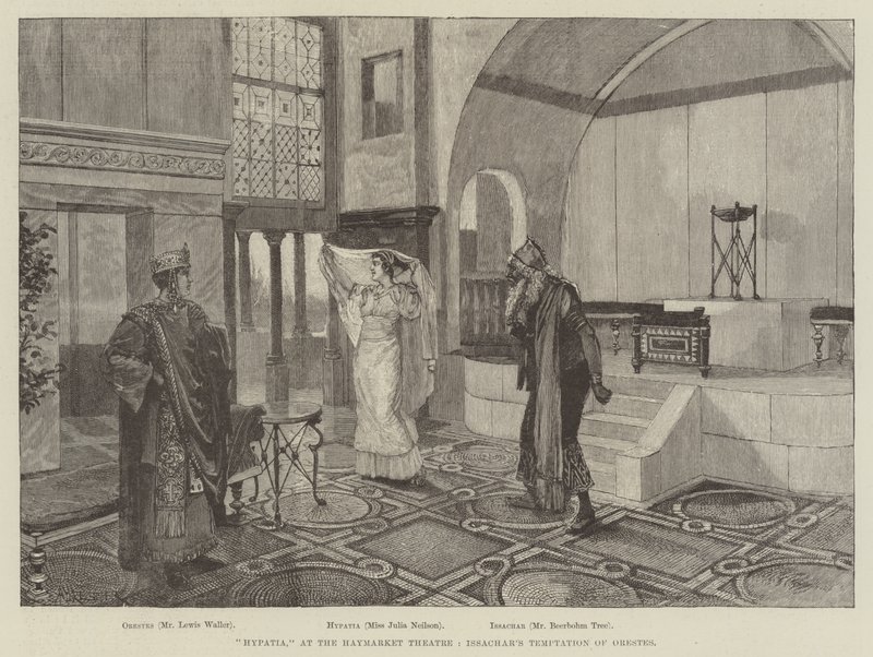 Hypatia, im Haymarket Theatre, Issachars Versuchung des Orestes von Amedee Forestier