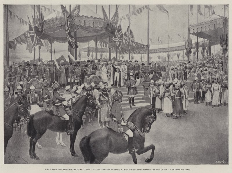 Szene aus dem spektakulären Stück Indien im Empress Theatre, Earl