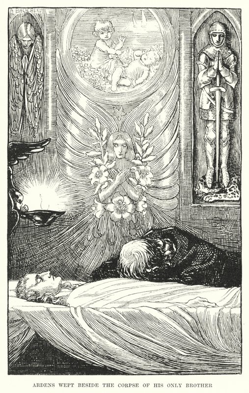 Ardens weinte neben der Leiche seines einzigen Bruders (Gravur) von Amelia M. (attr.to) Bowerley or Bauerle